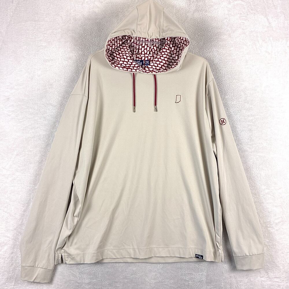 Inward Half Hoodie Mens 2XL Beige Performance Drawstring Golf Preppy Outdoors
